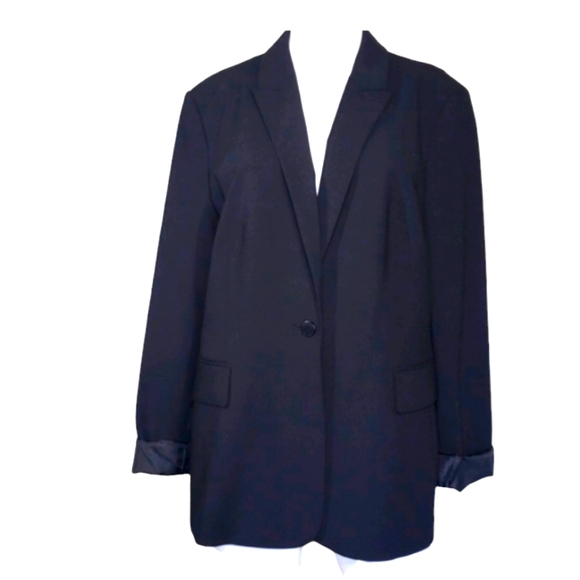 Calvin Klein Black Polyester Rayon Spandex Women's Jacket 🧥 Size 14 - Picture 1 of 15